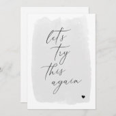 Laten we dit nog een keer proberen Calligraphy Gri Save The Date (Voorkant / Achterkant)