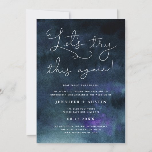 Laten we dit nog een keer proberen Moderne trouwup Kaart (Voorkant)