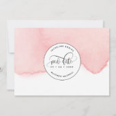 Laten we dit nog eens proberen, Blush Pink Waterve Save The Date (Achterkant)