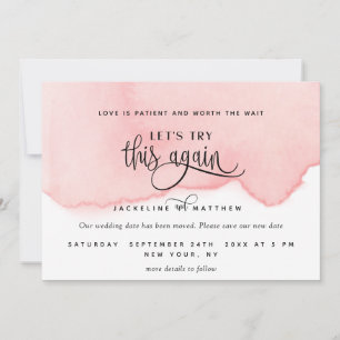 Laten we dit nog eens proberen, Blush Pink Waterve Save The Date
