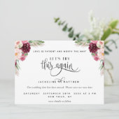 Laten we dit nog eens proberen, Burgundy Blush Pin Save The Date (Staand voorkant)