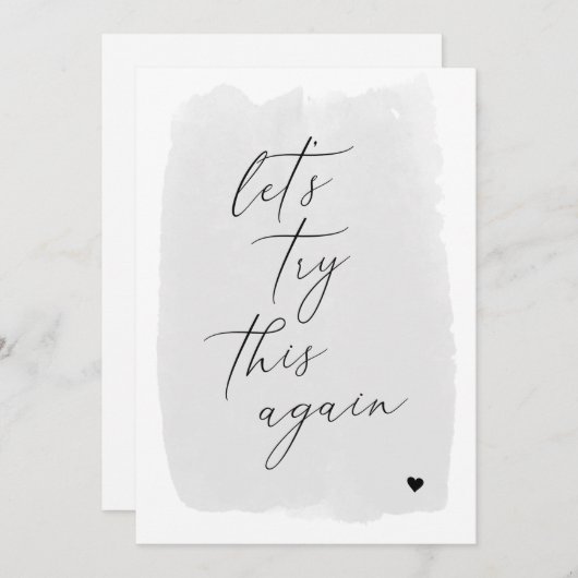 Laten we dit nog eens proberen Calligraphy Grijs N Save The Date (Voorkant / Achterkant)