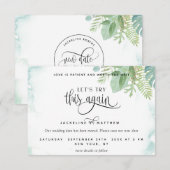 Laten we dit nog eens proberen, elegante Waterverf Save The Date (Voorkant / Achterkant)