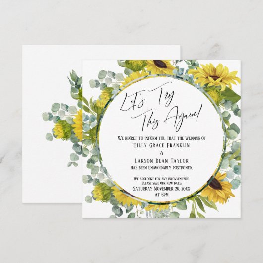 Laten we dit nog eens proberen, Floral Postponed W Kaart (Voorkant / Achterkant)