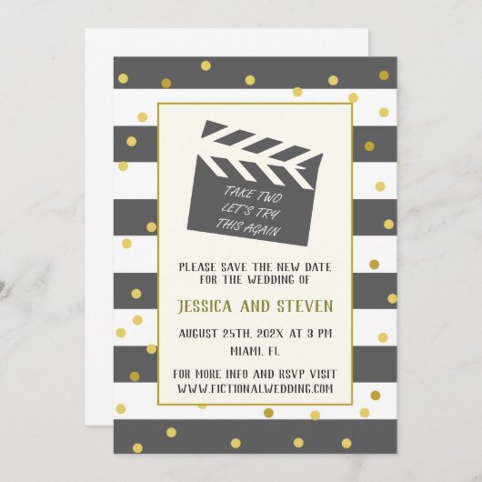 Laten we dit nog eens proberen grappige bruiloft u kaart (Voorkant / Achterkant)