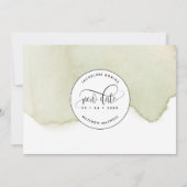 Laten we dit nog eens proberen, groene Waterverf Save The Date (Achterkant)