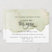 Laten we dit nog eens proberen, groene Waterverf Save The Date (Voorkant / Achterkant)