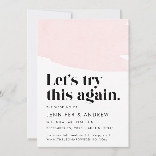 Laten we dit nog eens proberen, het uitstellen van aankondiging (Voorkant)