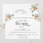 Laten we dit nog eens proberen, liefde is geduldig save the date (Voorkant / Achterkant)