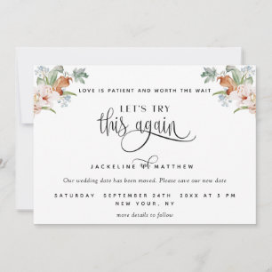 Laten we dit nog eens proberen, liefde is geduldig save the date