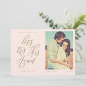 Laten we dit nog eens proberen Moderne kalligrafie Save The Date (Staand voorkant)