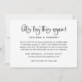 Laten we dit nog eens proberen Moderne trouwfoto Save The Date (Achterkant)