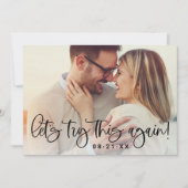 Laten we dit nog eens proberen Moderne trouwfoto Save The Date (Voorkant)