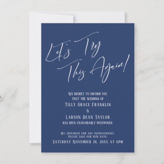 Laten we dit nog eens proberen Navy uitgesteld bru Kaart (Voorkant)