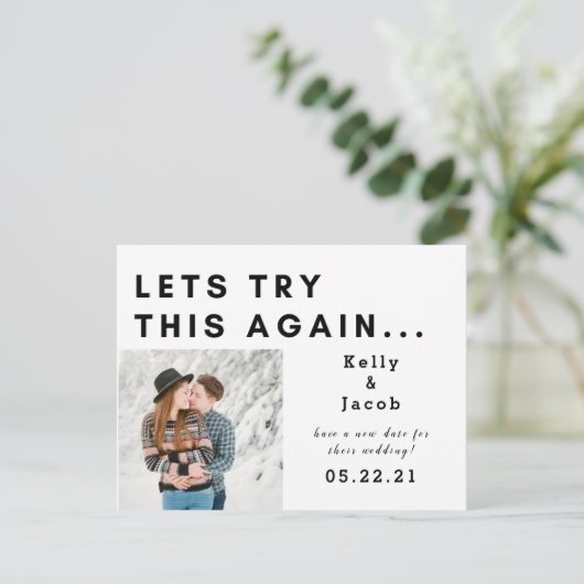 Laten we dit nog eens proberen om de datum te wijz briefkaart (Staand voorkant)