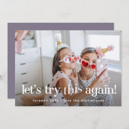 "Laten we dit nog eens proberen" Paarse feestelijk