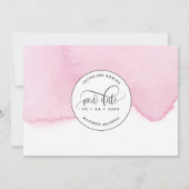 Laten we dit nog eens proberen, Paarse roze Waterv Save The Date (Achterkant)