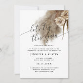 Laten we dit nog eens proberen Pampas Grass Weddin Save The Date (Voorkant)