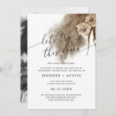 Laten we dit nog eens proberen Pampas Grass Weddin Save The Date (Voorkant / Achterkant)