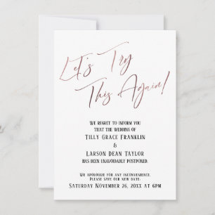 Laten we dit nog eens proberen uitgestelde bruilof kaart