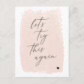 Laten we dit opnieuw proberen | Blush roze kalligr Aankondigingskaart (Voorkant)