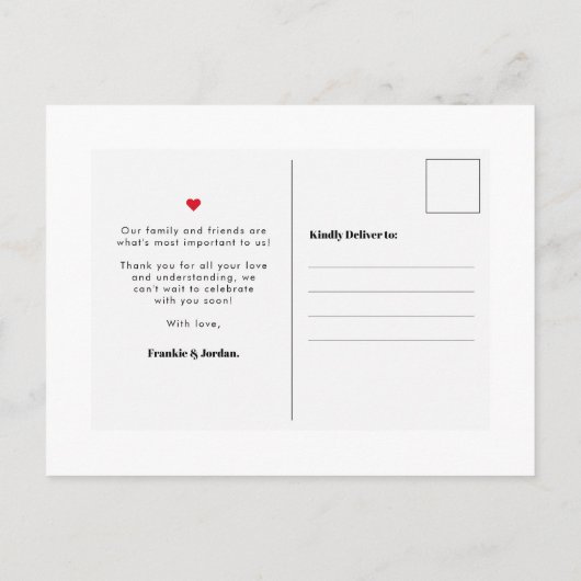 "Laten we dit opnieuw proberen" | Datum foto wijzi Uitnodiging Briefkaart (Achterkant)