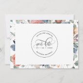 Laten we dit opnieuw proberen, Dusty Blue en Blush Save The Date (Achterkant)