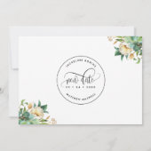 Laten we dit opnieuw proberen, Greenery en White F Save The Date (Achterkant)