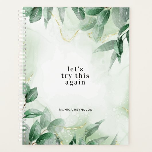 Laten we dit opnieuw proberen | Greenery Marble Mo Planner (Voorkant)