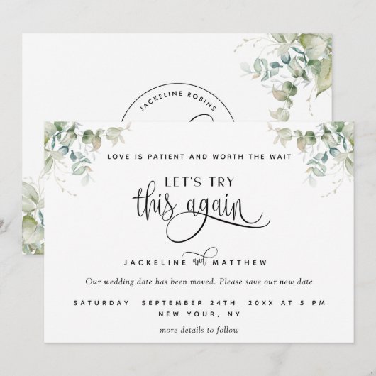 Laten we dit opnieuw proberen, Liefde is Patient G Save The Date (Voorkant / Achterkant)