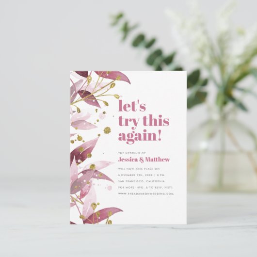 Laten we dit opnieuw proberen met elegante boodsch uitnodiging briefkaart (Staand voorkant)