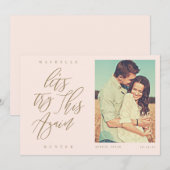 Laten we dit opnieuw proberen, moderne kalligrafie save the date (Voorkant / Achterkant)