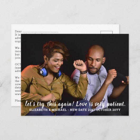 Laten we dit opnieuw proberen Nieuwe Datum BUDGET Briefkaart (Voorkant / Achterkant)