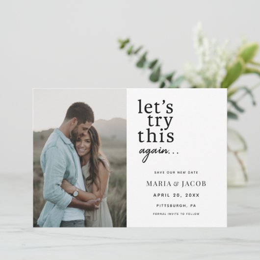 Laten we dit opnieuw proberen Sla de datum op Kaart (Staand voorkant)