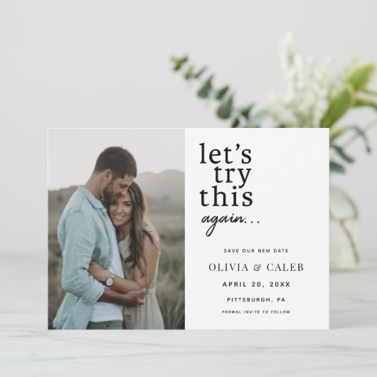 Laten we dit opnieuw proberen Verander de datumWed Kaart (Staand voorkant)