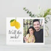 Laten we dit opnieuw proberen Weddenschap de Datum Save The Date (Staand voorkant)