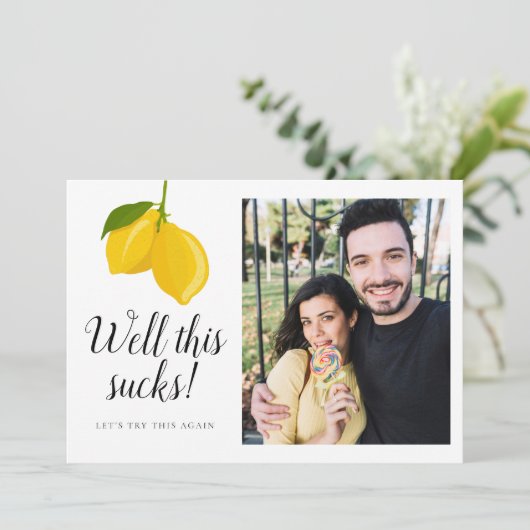 Laten we dit opnieuw proberen Weddenschap de Datum Save The Date (Staand voorkant)