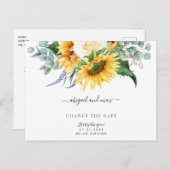 Laten we dit opnieuw proberen Zonnebloem de Datum Aankondigingskaart (Voorkant / Achterkant)