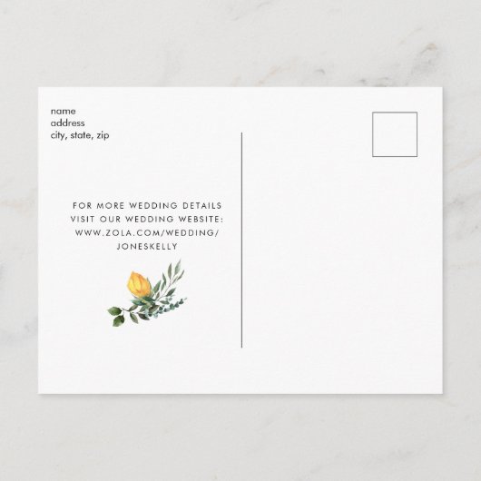 Laten we dit opnieuw proberen Zonnebloem de Datum Aankondigingskaart (Achterkant)