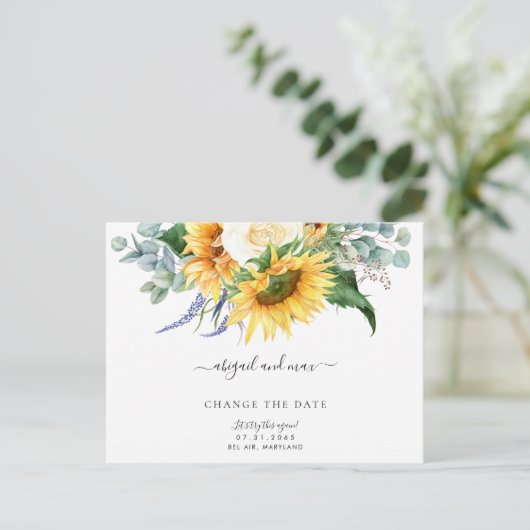 Laten we dit opnieuw proberen Zonnebloem de Datum  Aankondigingskaart (Staand voorkant)