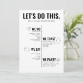 Laten we dit programma voor de bruiloft van de tij programmakaart (Staand voorkant)