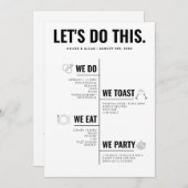 Laten we dit programma voor de bruiloft van de tij programmakaart (Voorkant / Achterkant)