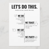 Laten we dit programma voor de bruiloft van de tij programmakaart (Voorkant)