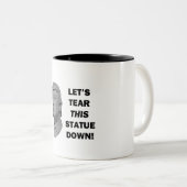 Laten we dit standbeeld onderbreken tweekleurige koffiemok (Voorkant rechts)