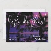 Laten we dit tropische palm de datum opslaan kaart (Voorkant)