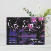 Laten we dit tropische palm de datum opslaan kaart (Staand voorkant)