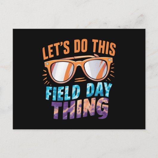 Laten we dit veld dag ding zonnebril leraar doen briefkaart (Voorkant)