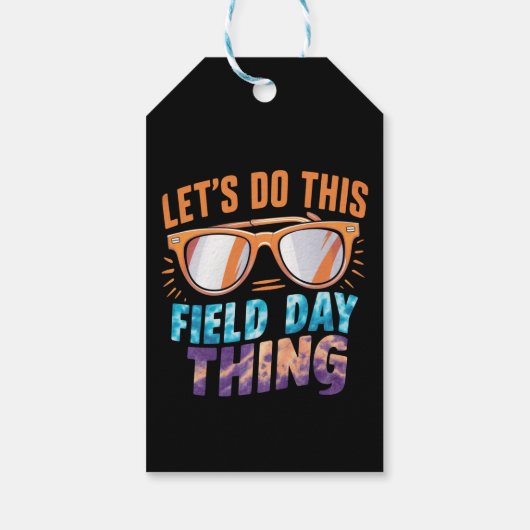 Laten we dit veld dag ding zonnebril leraar doen cadeaulabel (Achterkant)