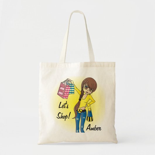 Laten we Diva Girl winkelen! Tote Bag (Voorkant)