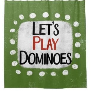 Laten we Dominoes Shower Curtain spelen Douchegordijn